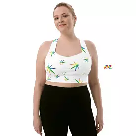 Marijuana Leaves Longline Sports Bra