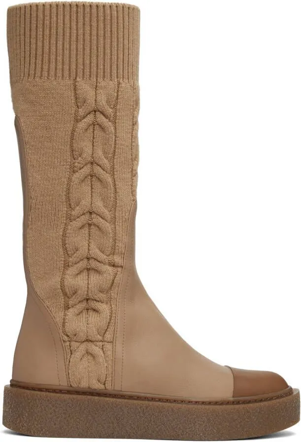 Max Mara Tan Braidy Boots