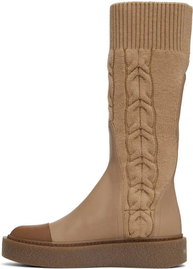 Max Mara Tan Braidy Boots