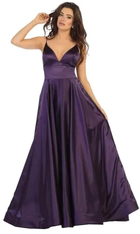 May Queen MQ1664 - Spaghetti Strap A-Line Evening Gown