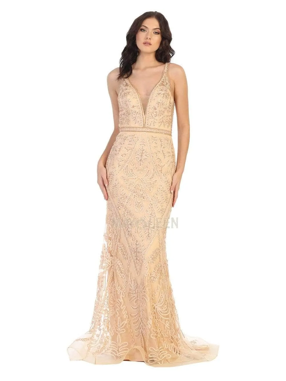 May Queen MQ1758 - Soutache Detailed Evening Gown