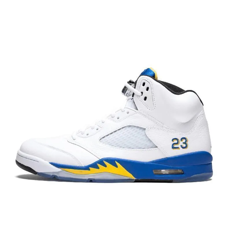 Men's Jordan 5 Retro Laney Basketball Shoes - White