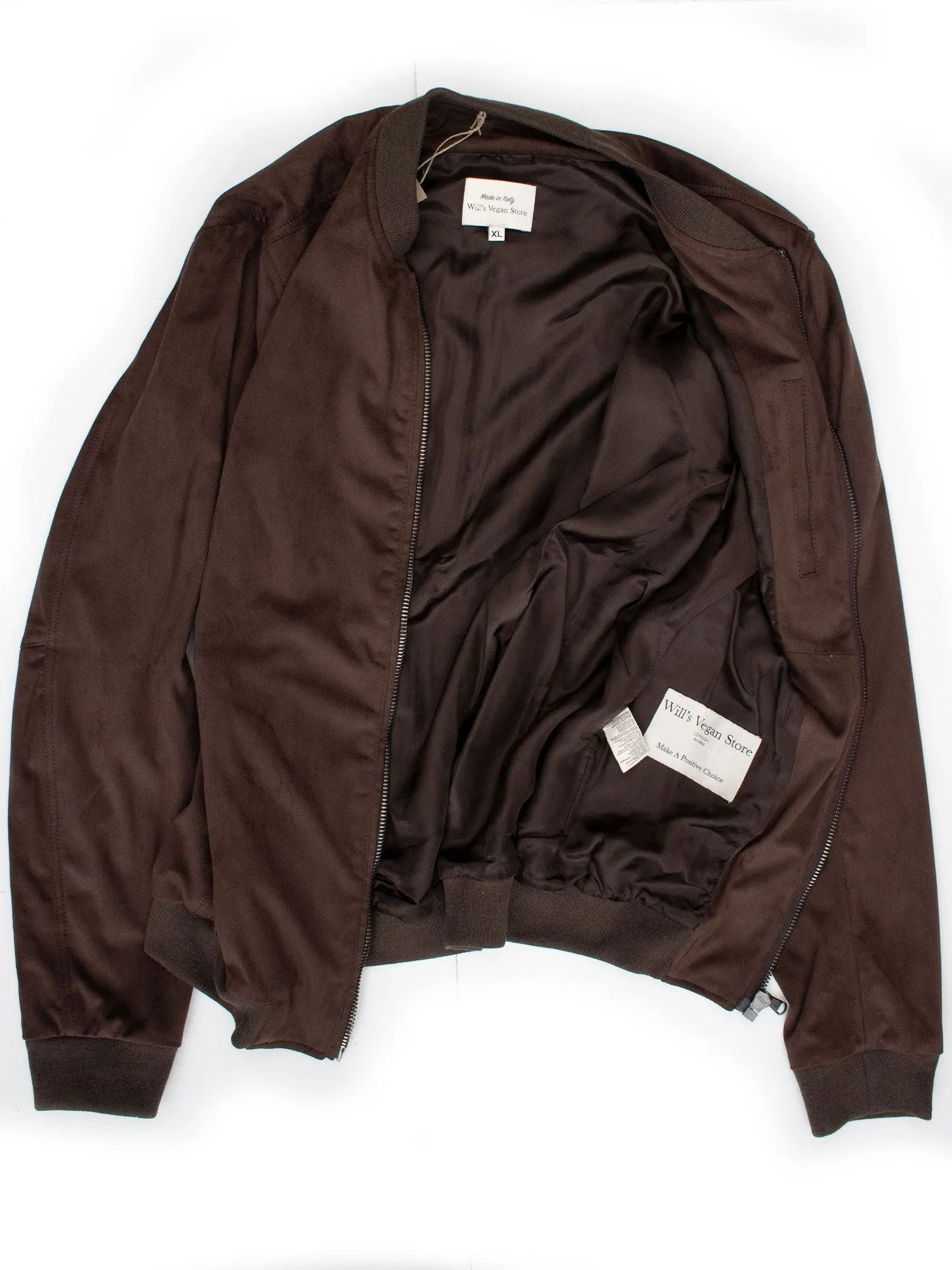 Mens Vegan Suede Bomber Jacket