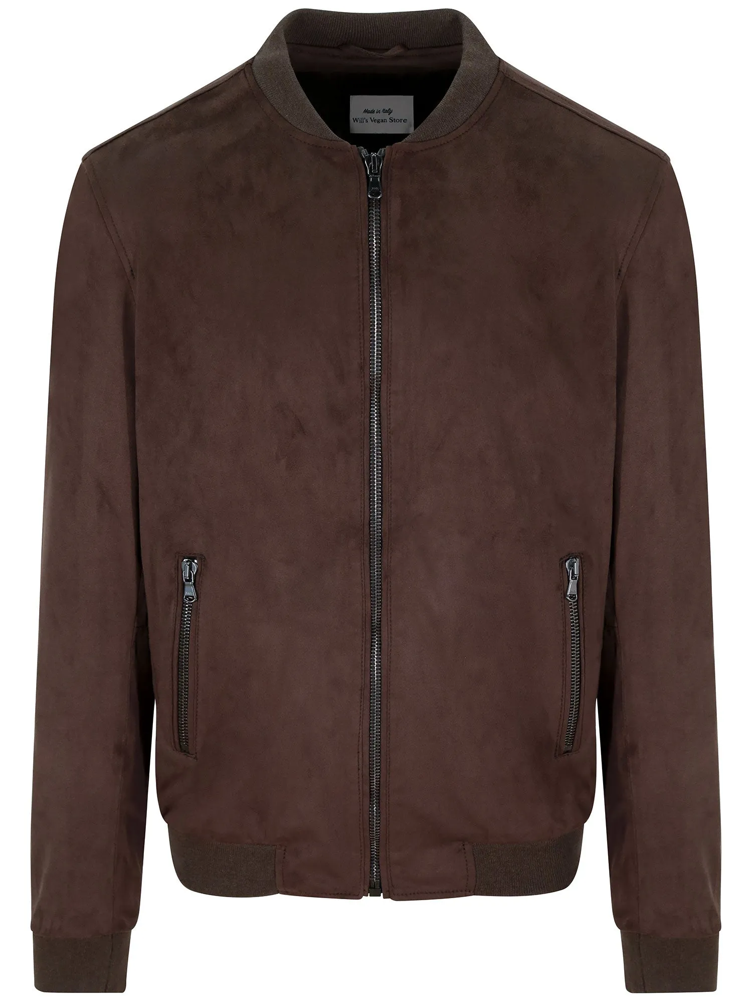 Mens Vegan Suede Bomber Jacket