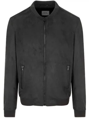 Mens Vegan Suede Bomber Jacket