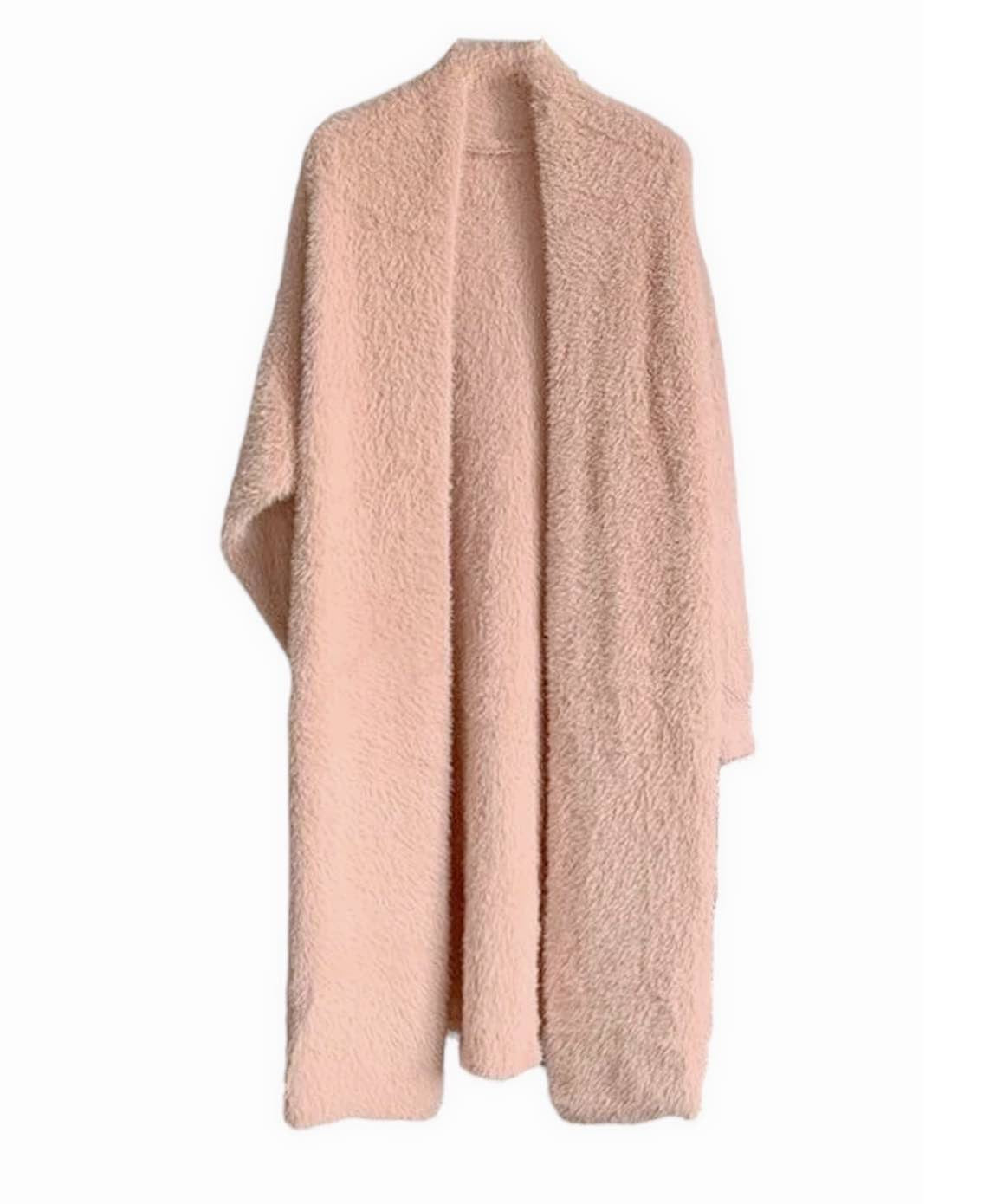 Midi Mohair Faux Mink Cashmere Oversized Cardigan