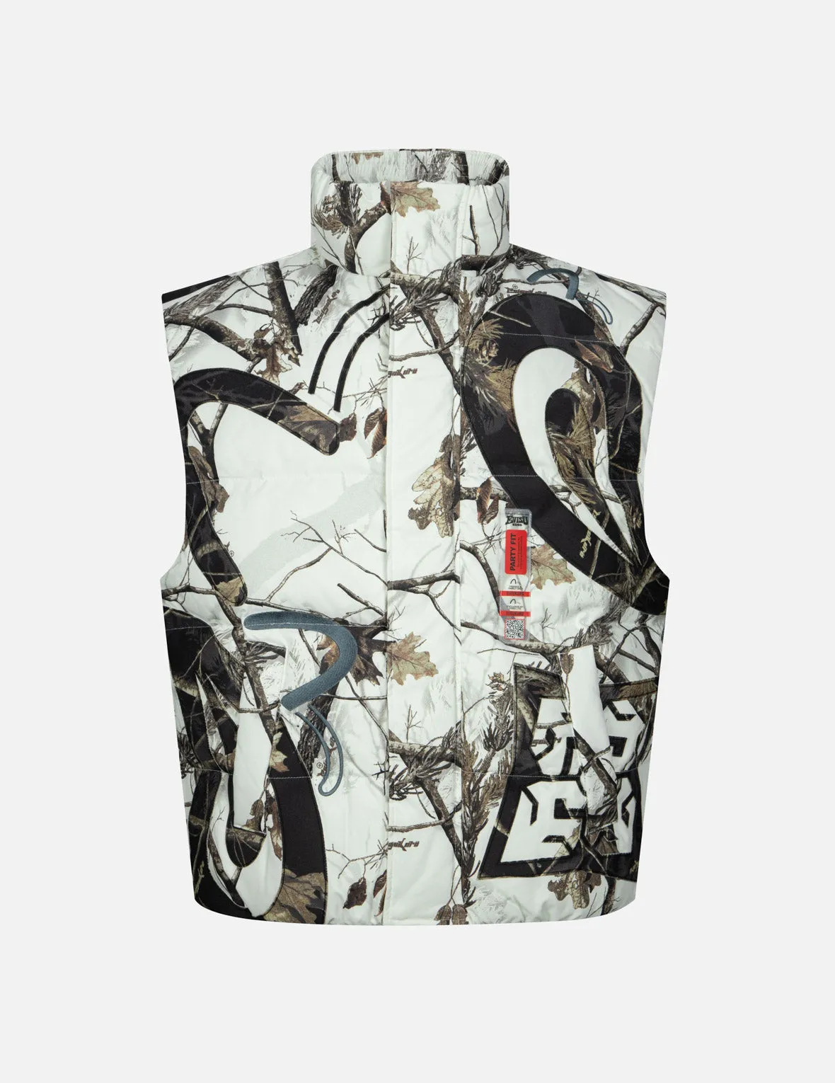 Multi Logos Tree Camo Oversized Down Vest