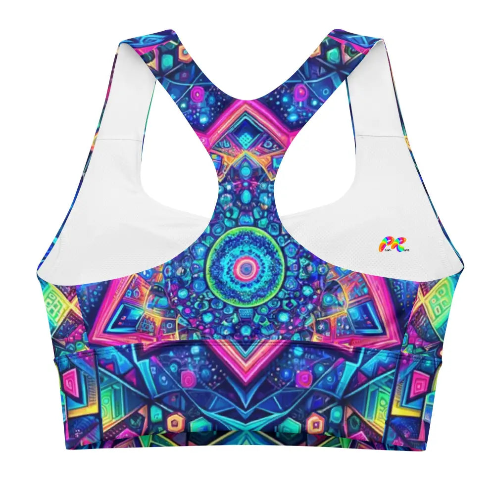 Neon Mandala Longline Rave Sports Bra