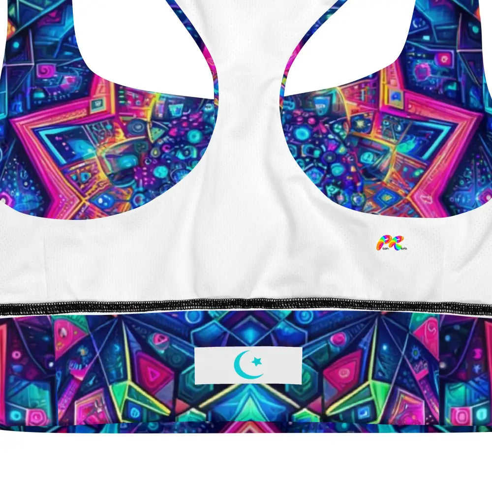 Neon Mandala Longline Rave Sports Bra