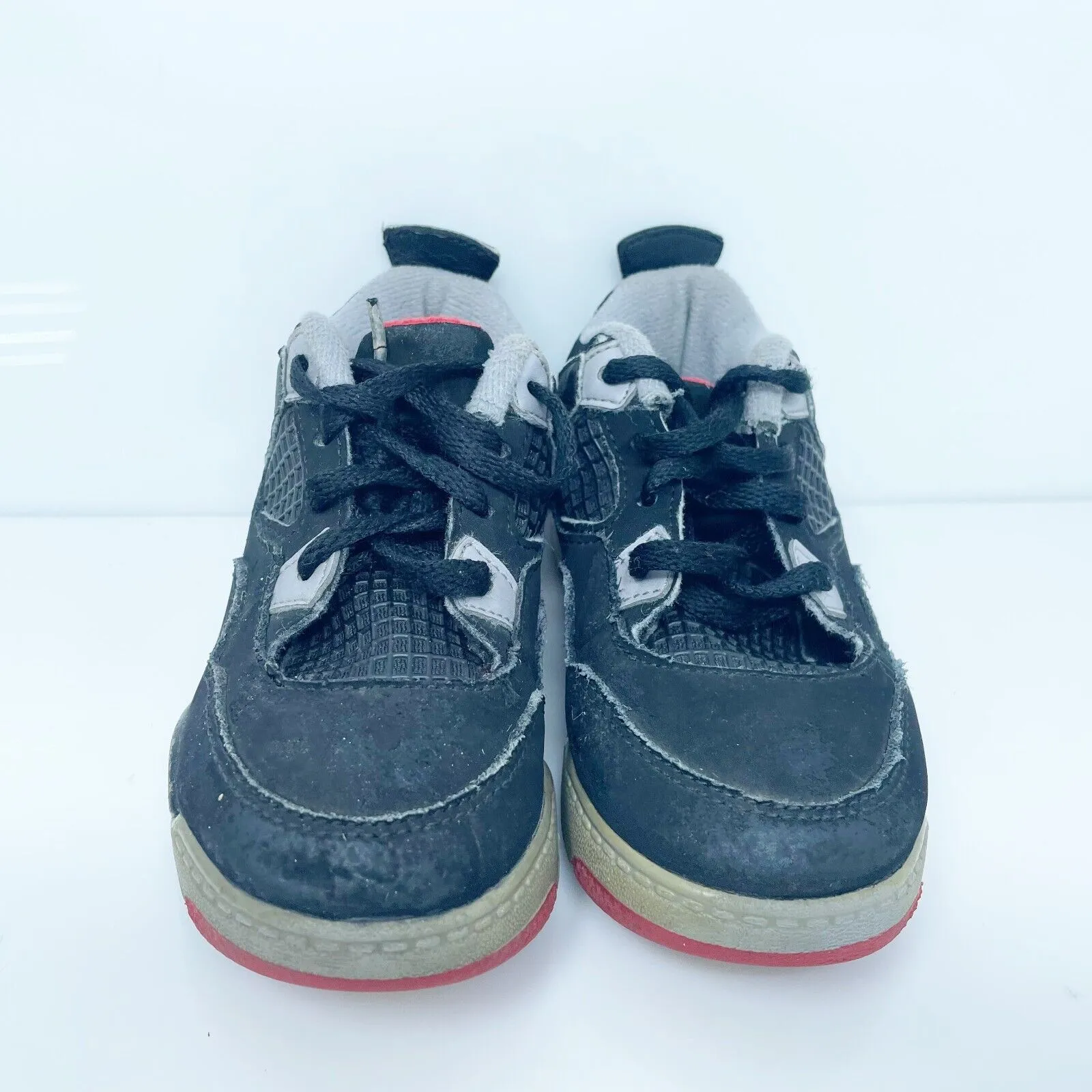 Nike Boys Air Jordan 4 BQ7670-060 Black Basketball Shoes Sneakers Size 9C