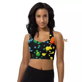 Paint Drops Longline Sports Bra