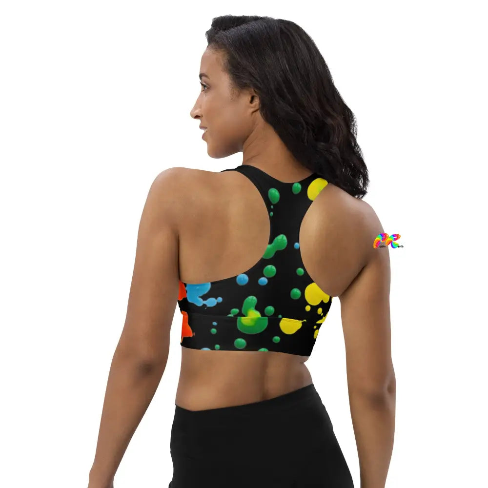 Paint Drops Longline Sports Bra