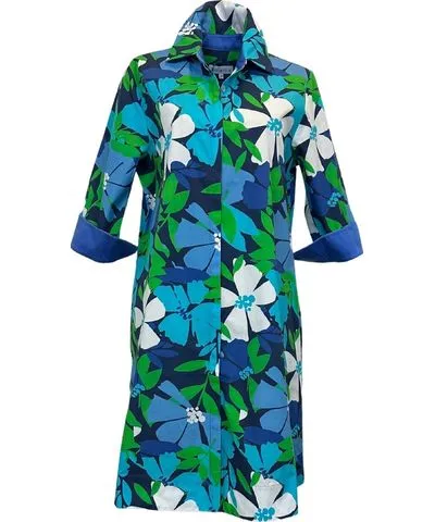 Perlavera Women's Green Clara Abstract Flower Dress