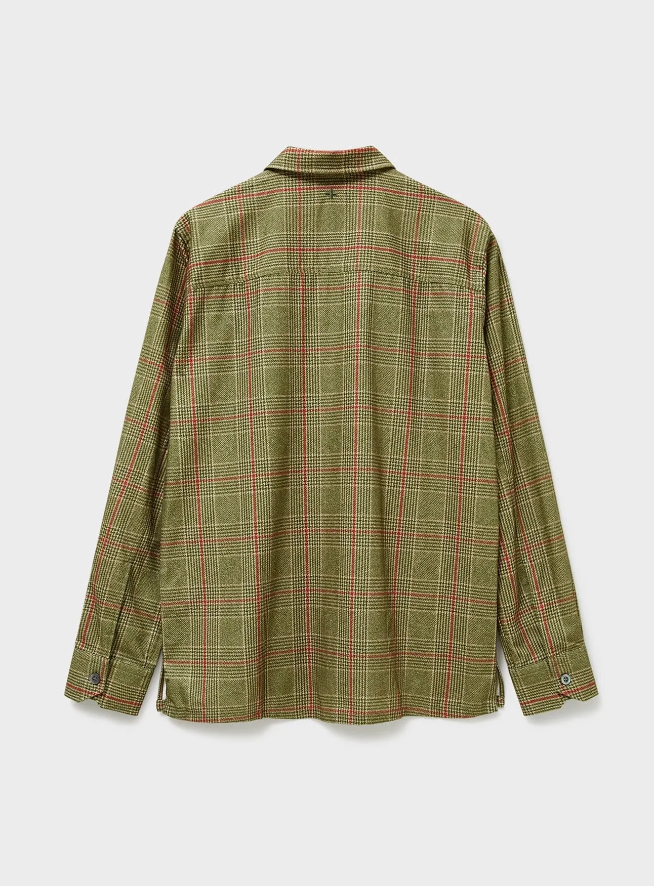 Recycled Flannel British Green Check Shirt Jacket