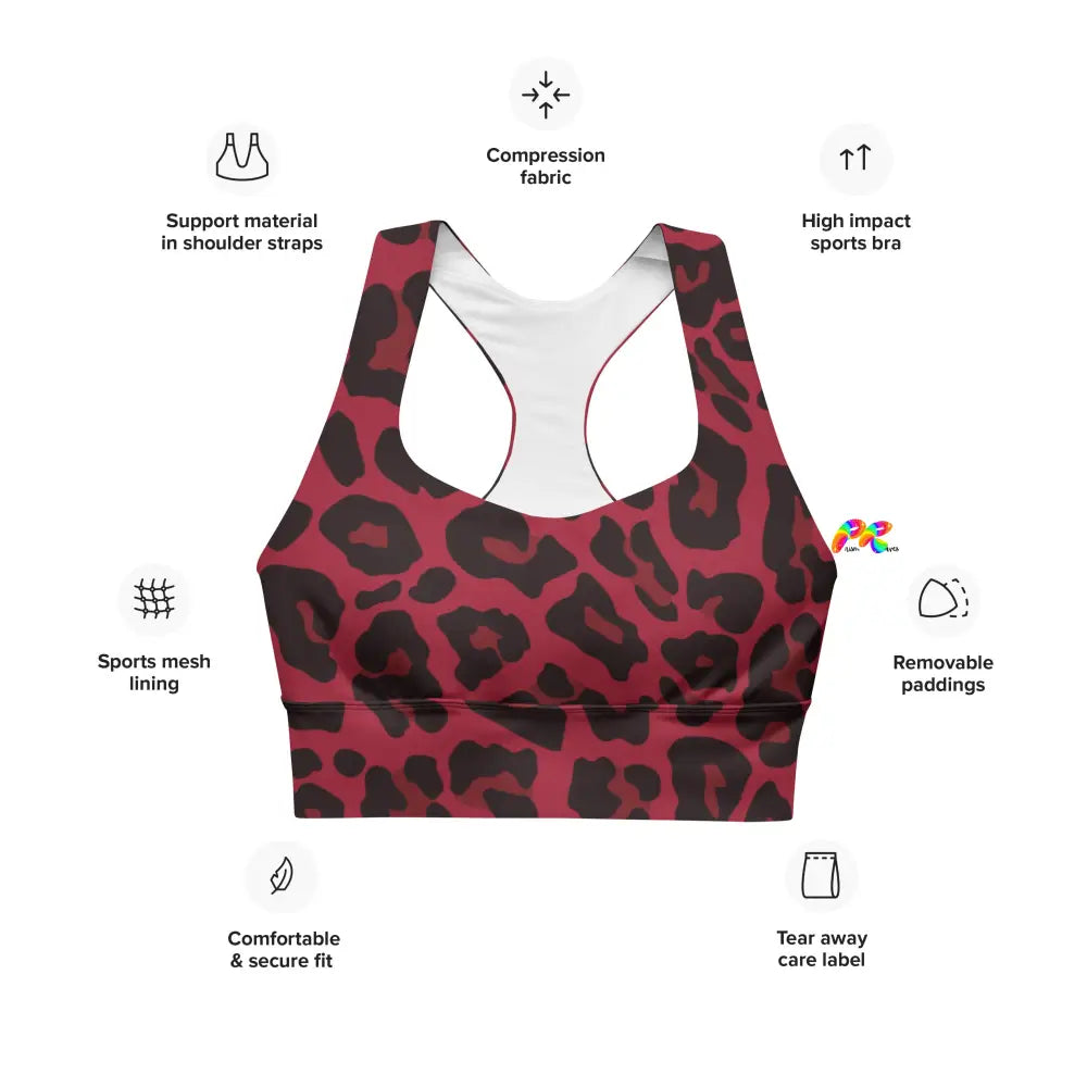 Red Leopard Festival Sports Bra