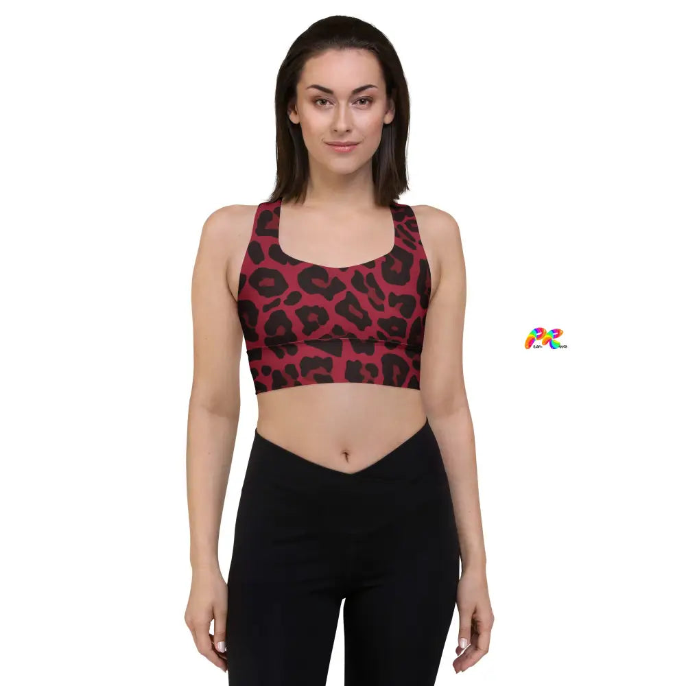 Red Leopard Festival Sports Bra