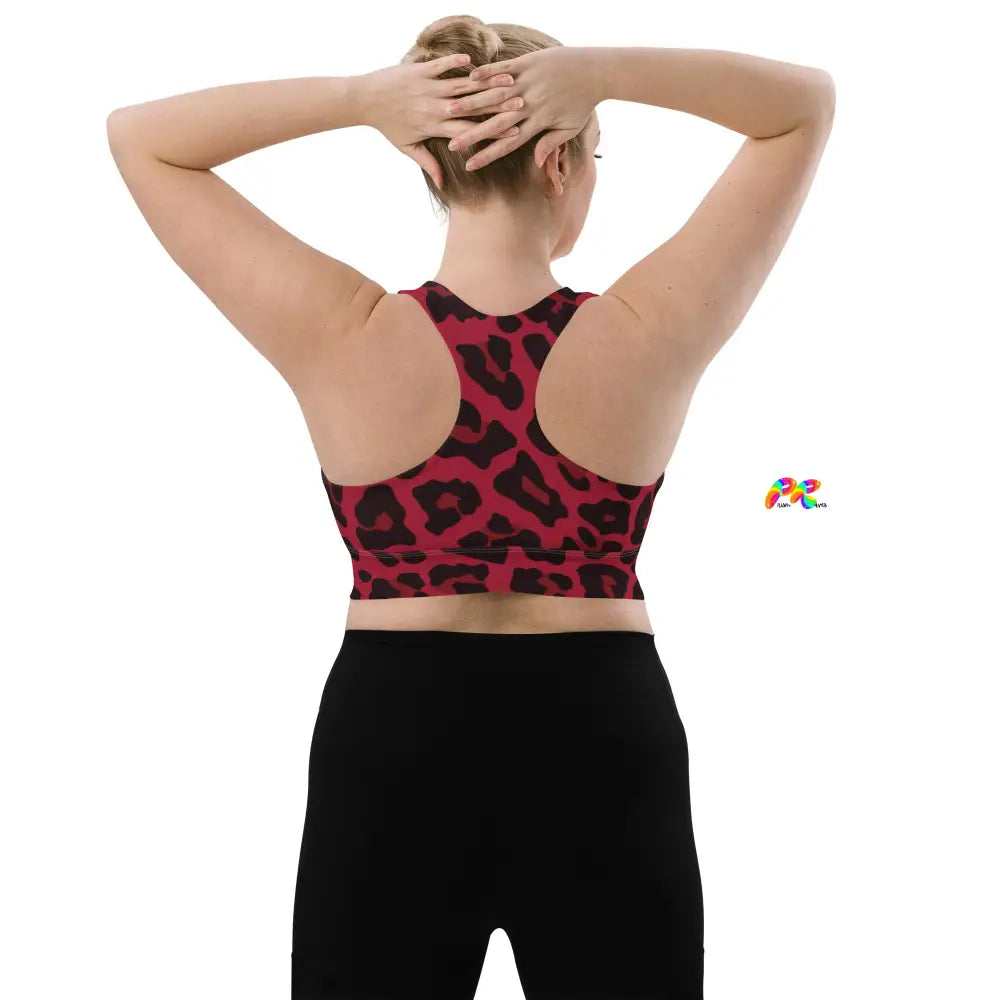 Red Leopard Festival Sports Bra