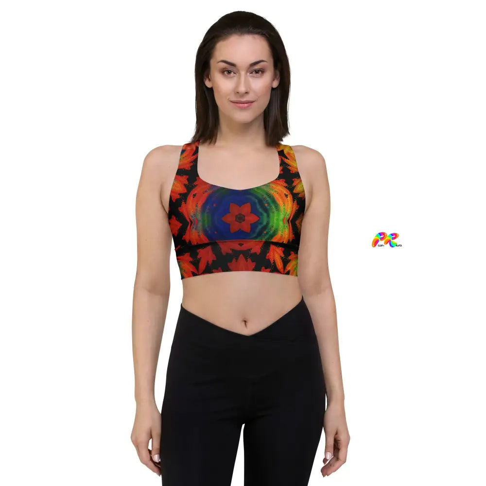 Red Mandala Longline Sports Bra