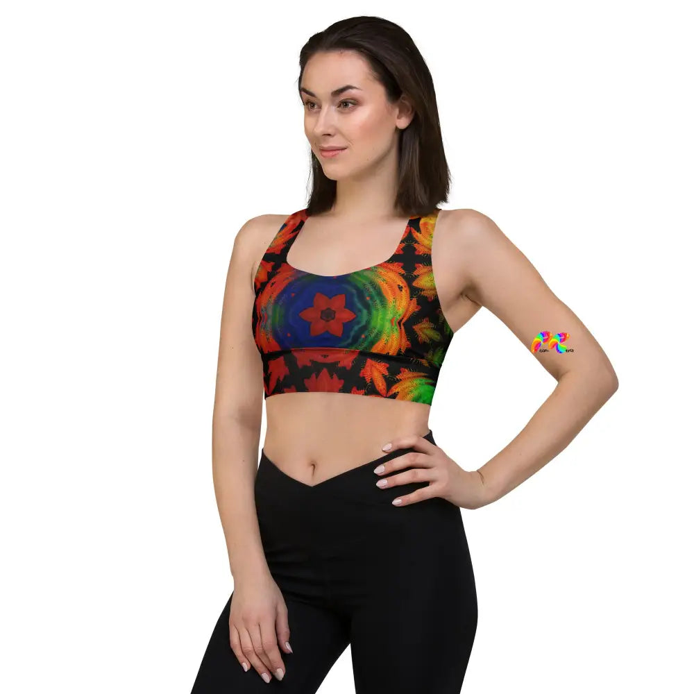 Red Mandala Longline Sports Bra