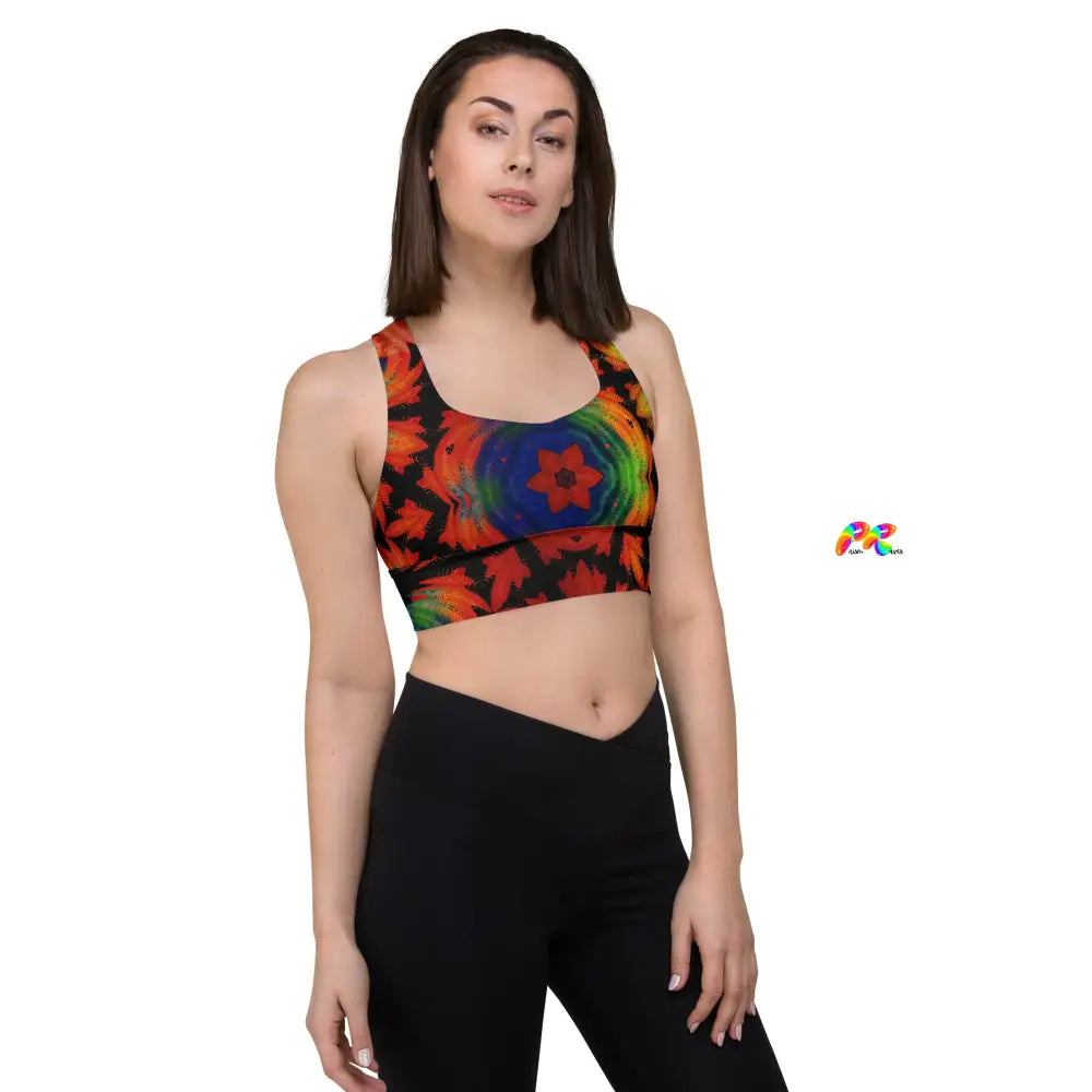 Red Mandala Longline Sports Bra