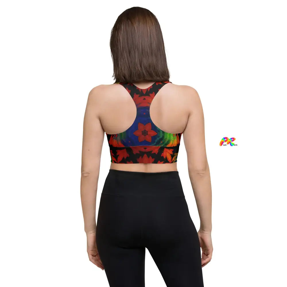 Red Mandala Longline Sports Bra