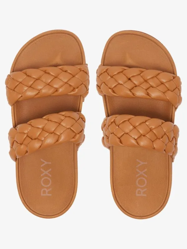 Roxy Slippy Braided Sandals - Tan 1