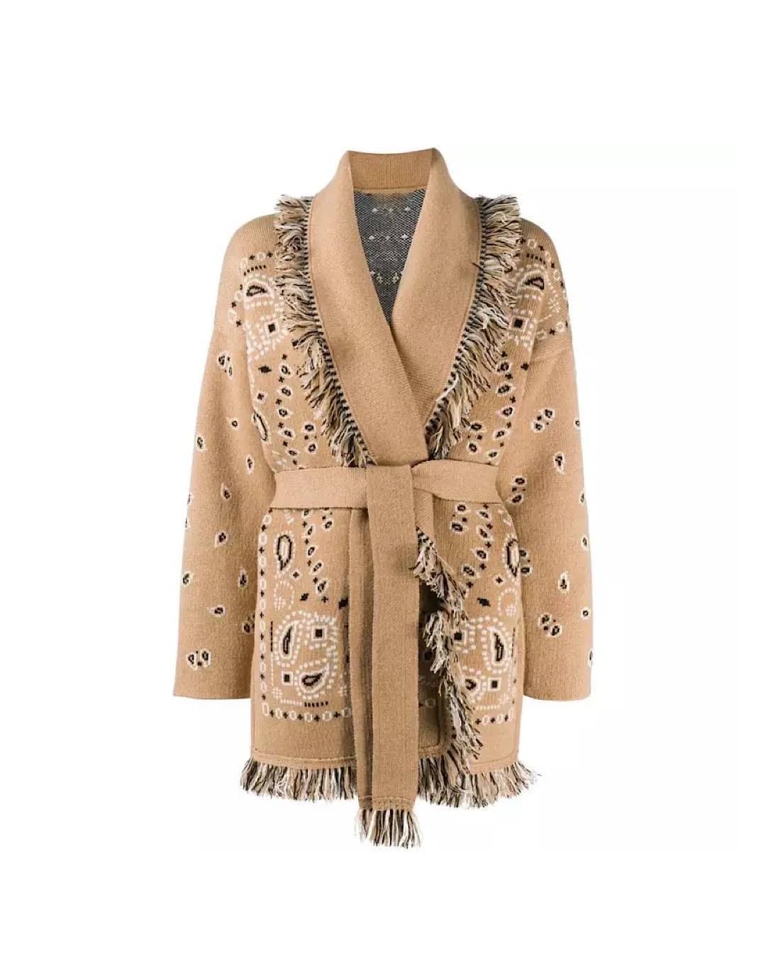 Scarf Collar Ethnic Style Cardigan