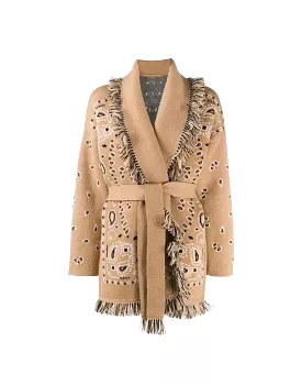 Scarf Collar Ethnic Style Cardigan