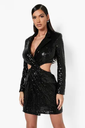 Sequin Twist Blazer Dress