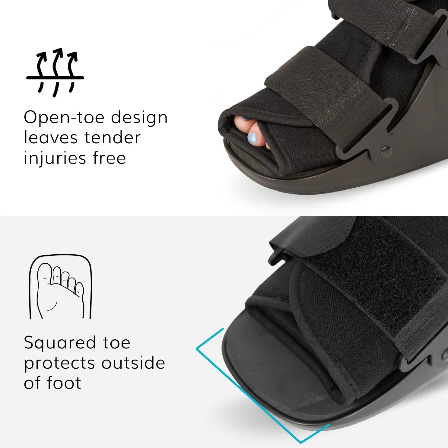 Short Walking Boot | Orthopedic Broken Toe Brace for Fast Recovery from Fractures and Foot Injuries