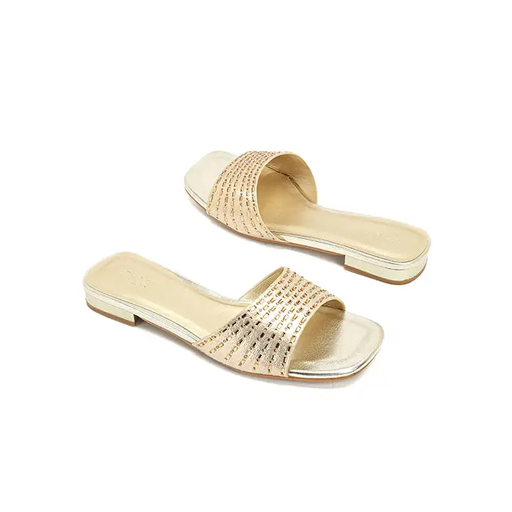 Square Diamante Slip-On Sandal HL 171