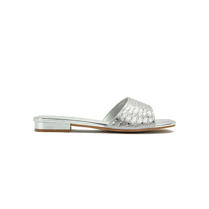 Square Diamante Slip-On Sandal HL 171