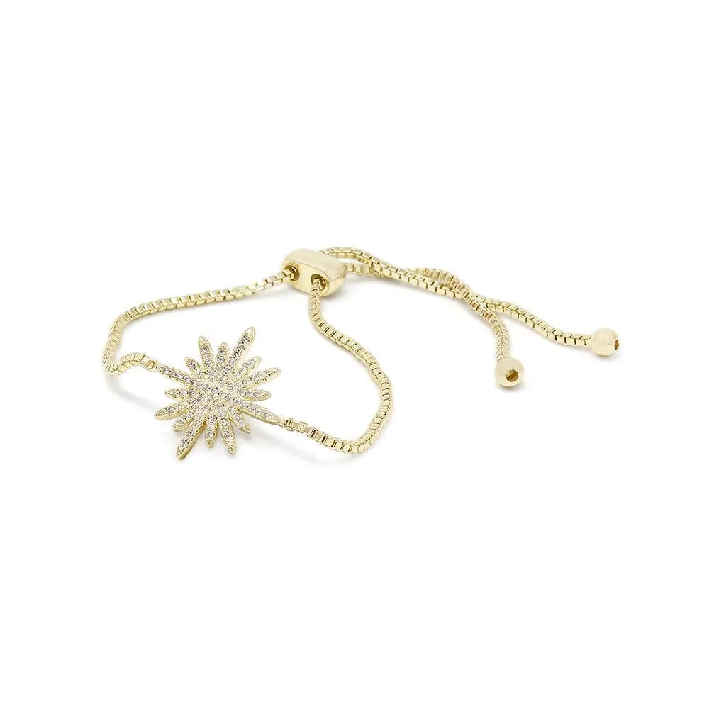 Star Bright Slide Bracelet CZ Pave Gold Tone