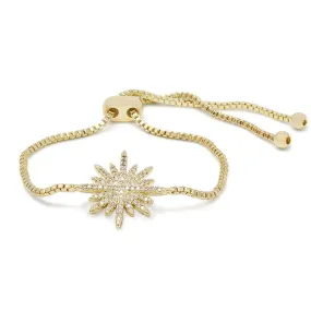 Star Bright Slide Bracelet CZ Pave Gold Tone