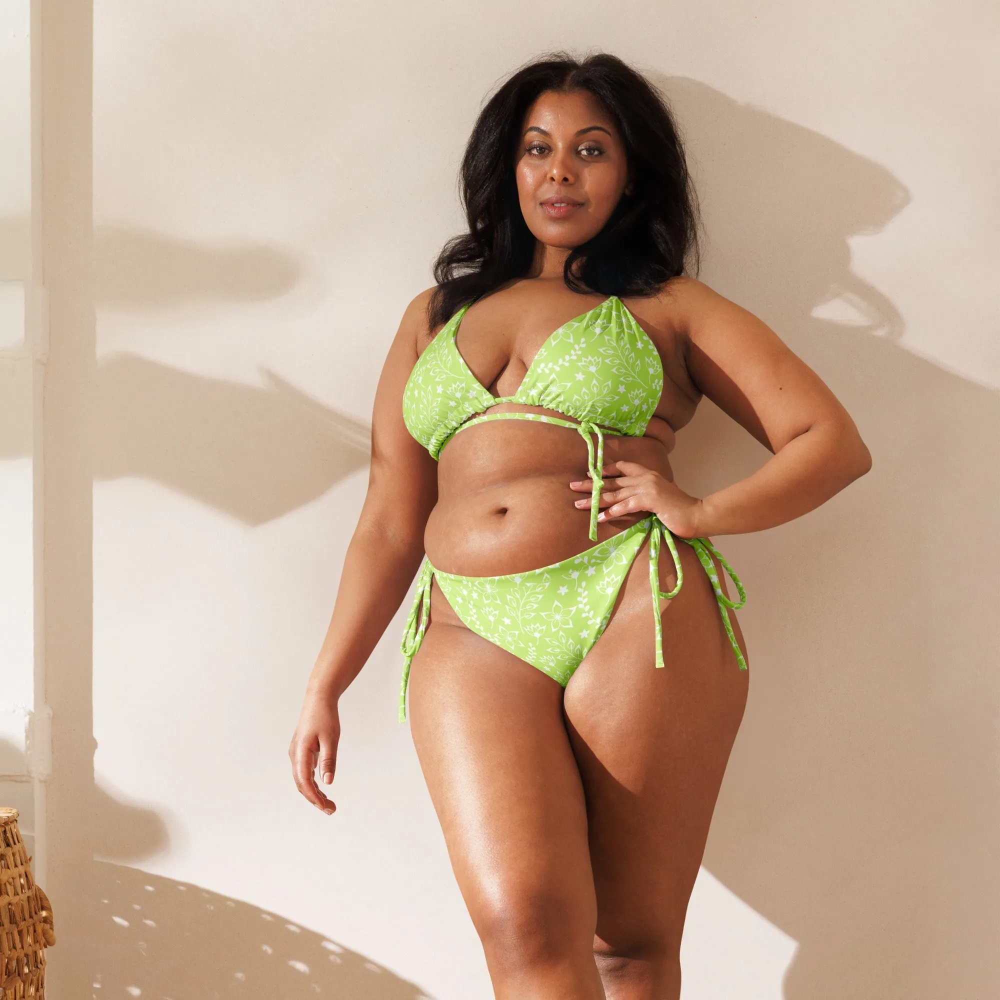 STRING BIKINI SET ECO -GARDEN PARTY LIME