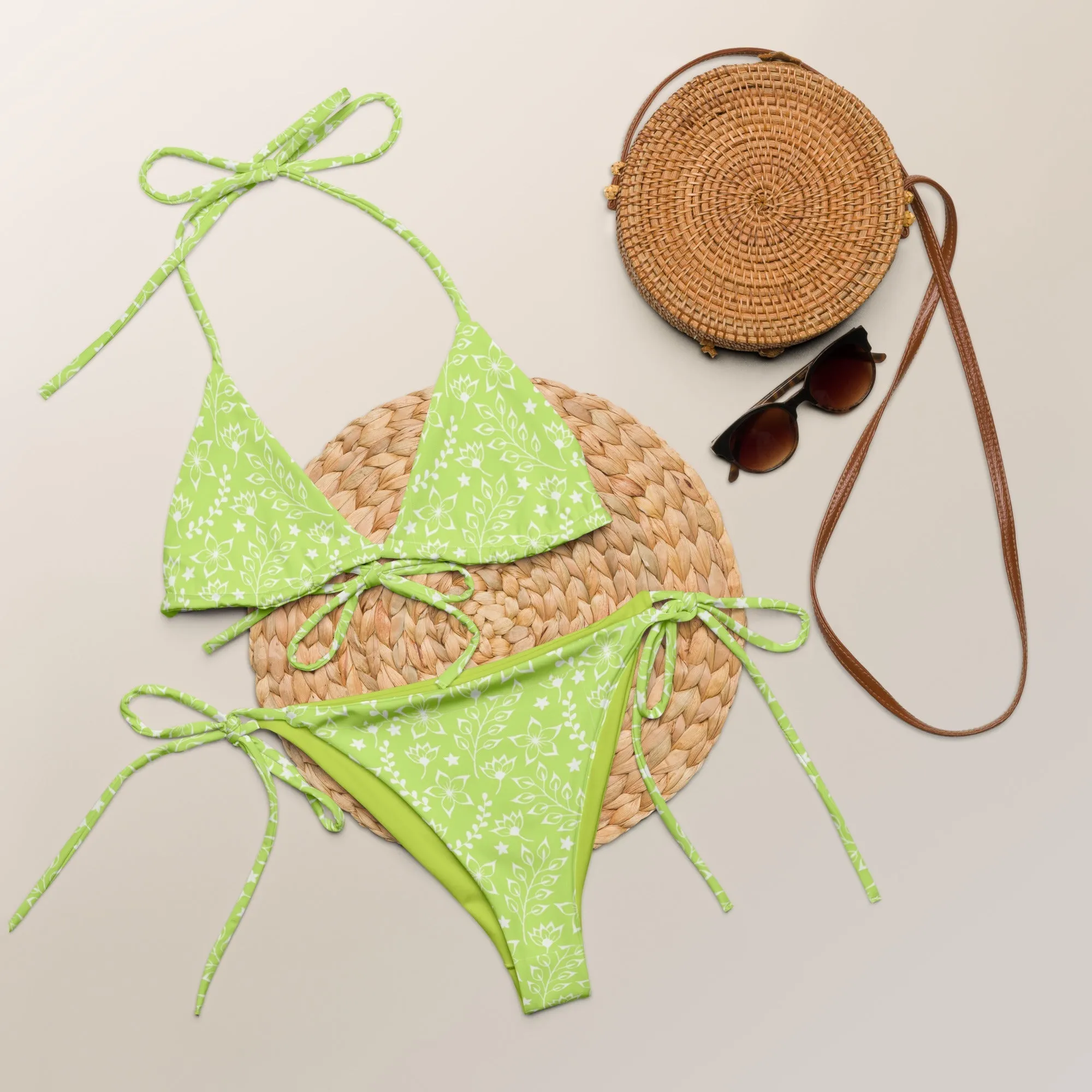 STRING BIKINI SET ECO -GARDEN PARTY LIME