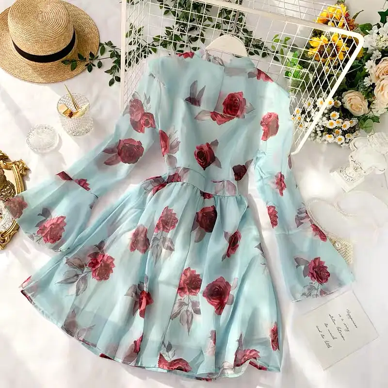 SWEET ROSE PRINT DRESS BY40403