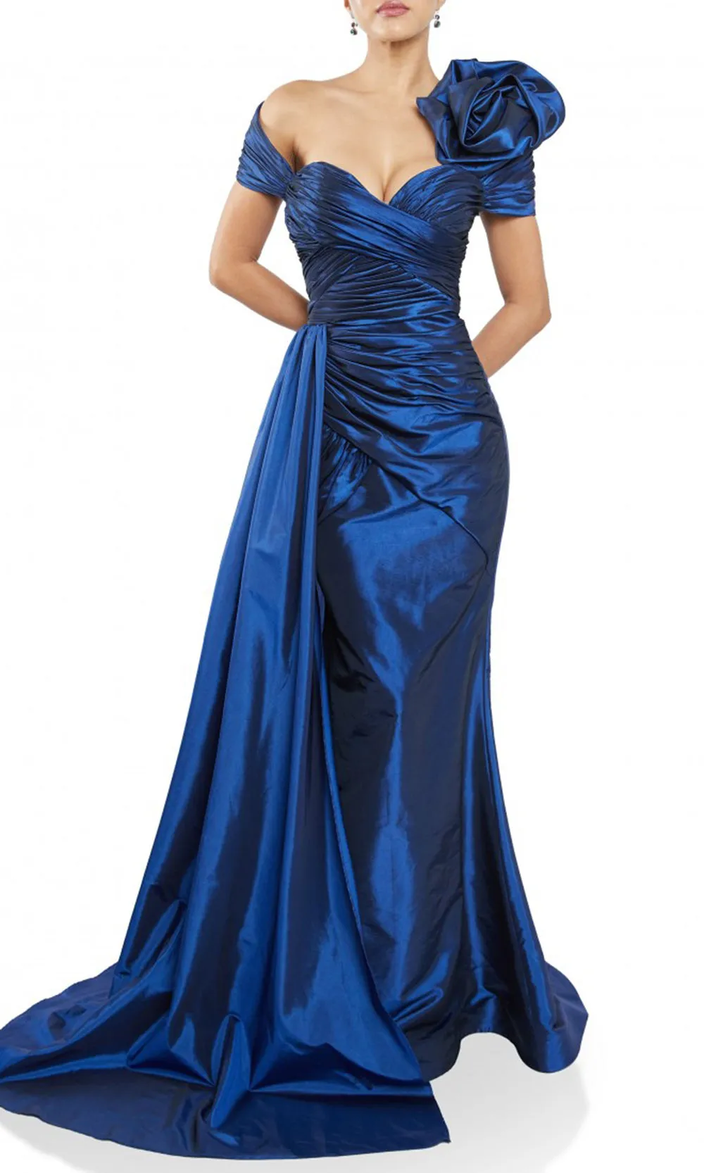 Terani Couture 242M3371 - Off-Shoulder Ruched Evening Gown