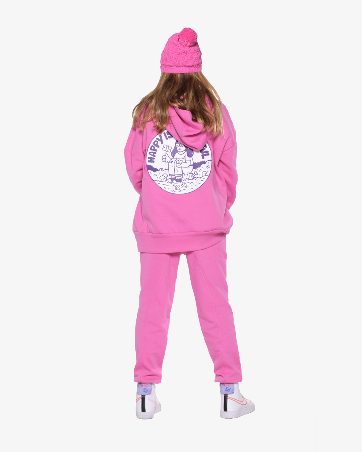 TGC Happy is Beautiful Bubblegum Pink Fleece Hood