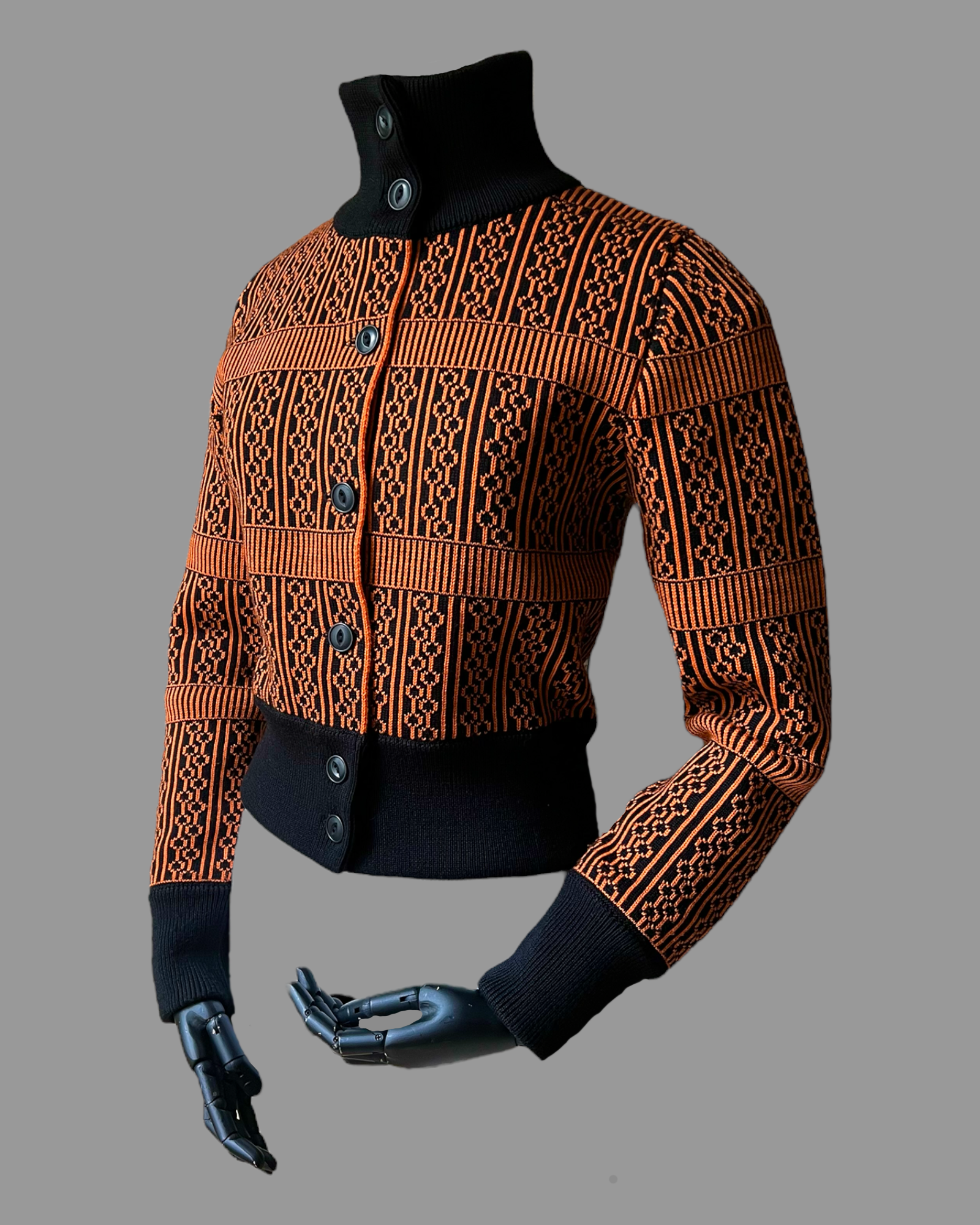 The Aviemore Ladies' cardigan Black & Orange