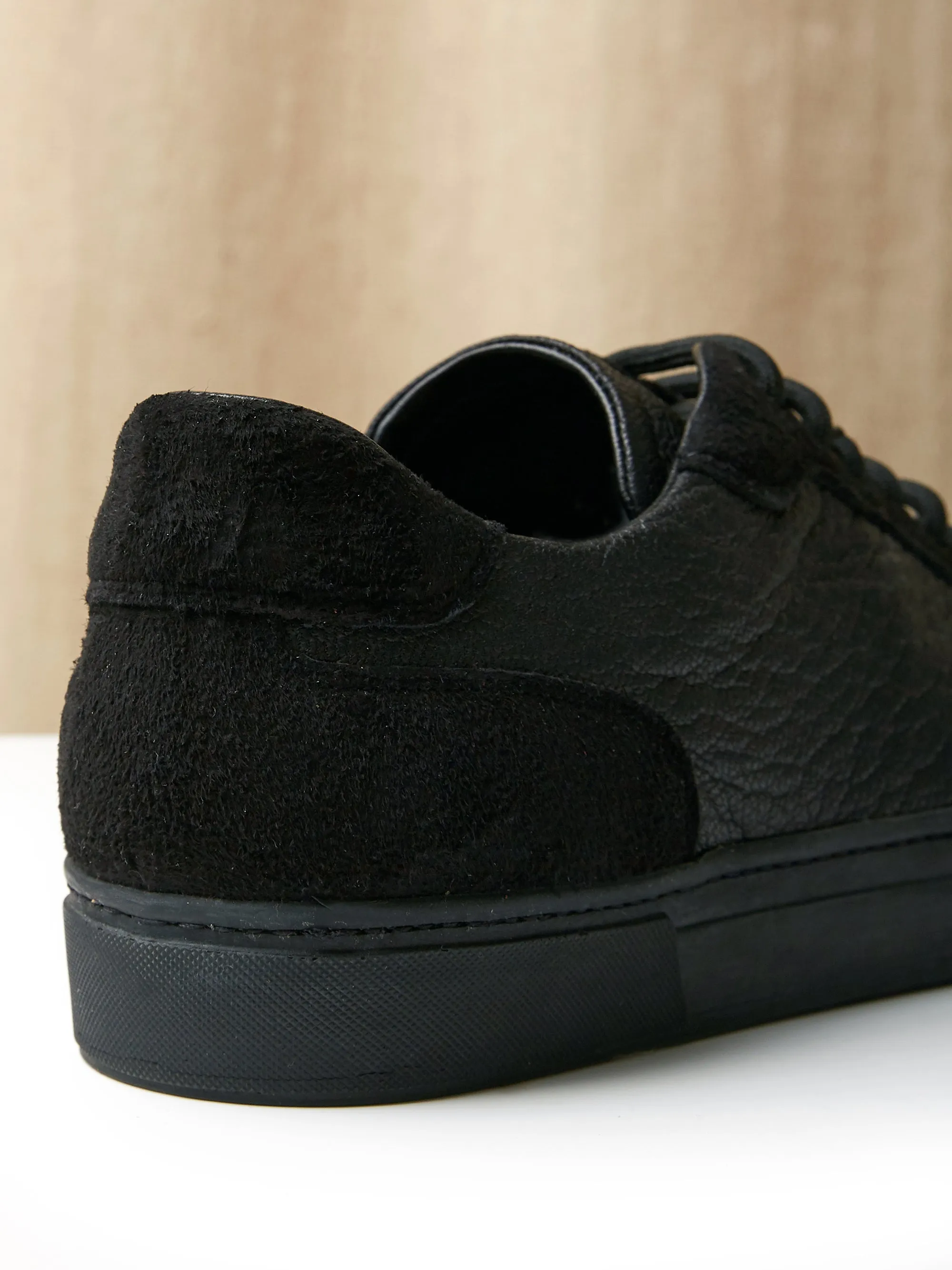 The Raf Sneaker in Black Leather and Suede