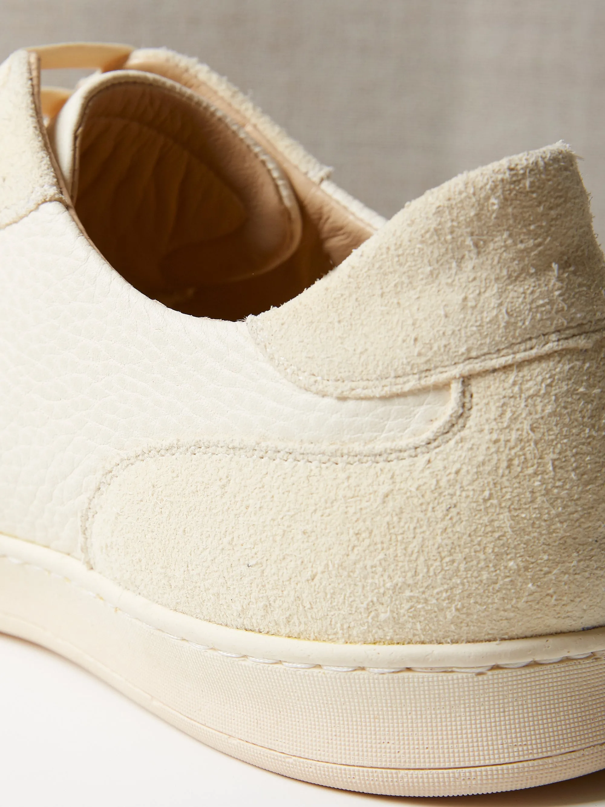 The Raf Sneaker in Off-White Deer Leather