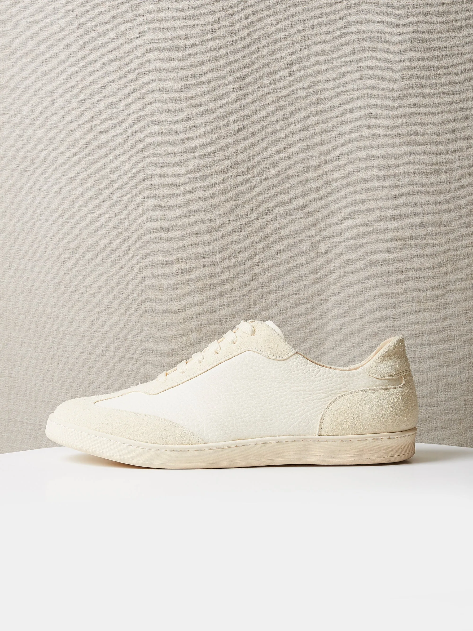 The Raf Sneaker in Off-White Deer Leather