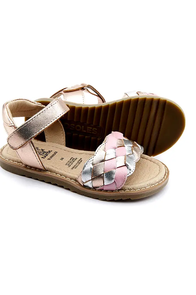 Tripelie Sandals - Copper / Silver / Pearlised Pink