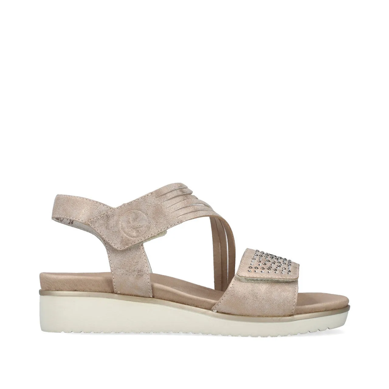 V3764- Rose Gold Strappy Wedged Sandal