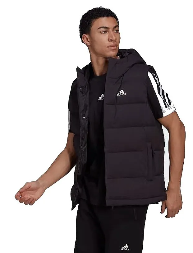 vest adidas Performance Helionic Hooded Down - Black - men´s