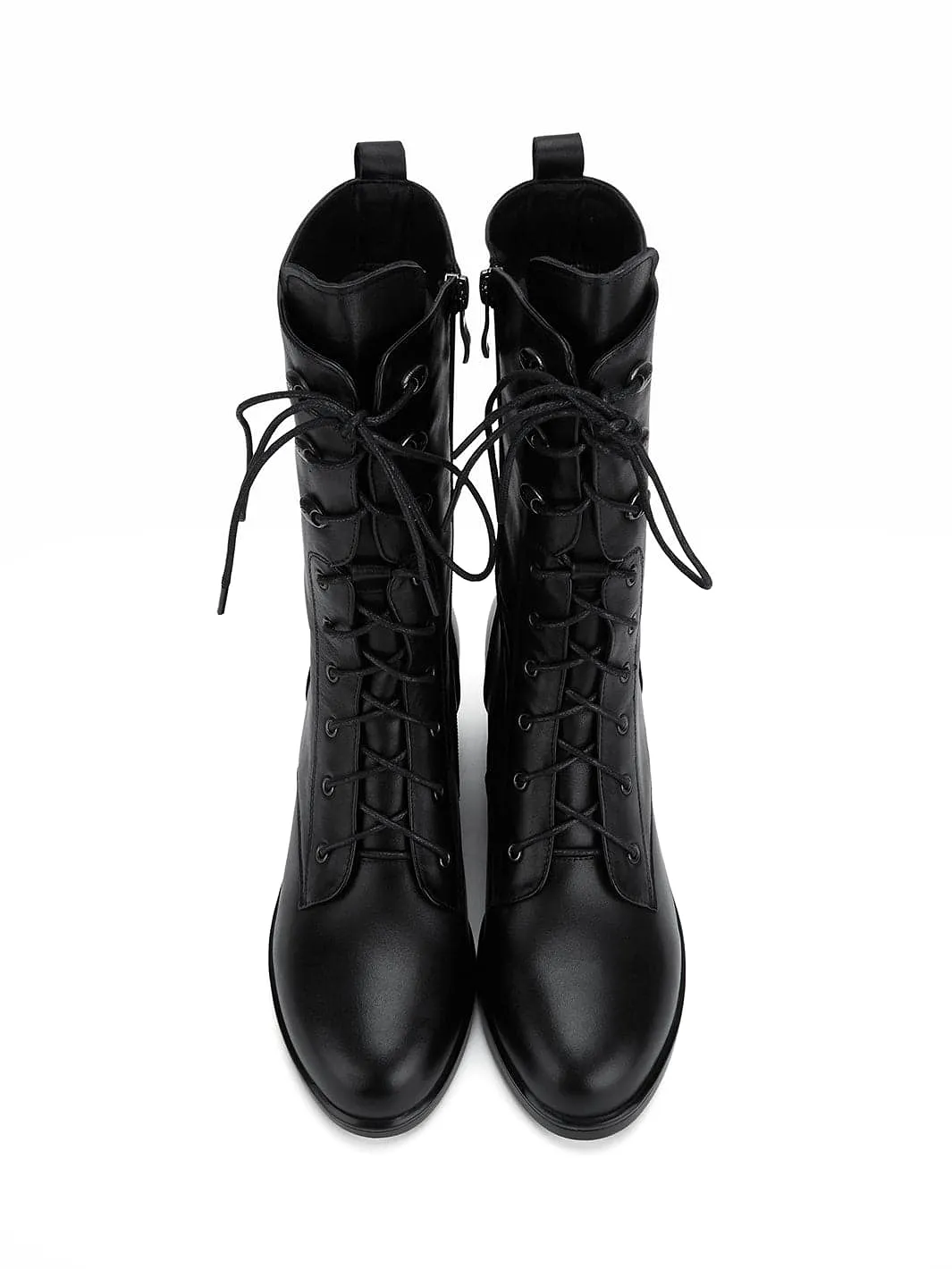 Vintage Lace-up Mid-Calf Boots