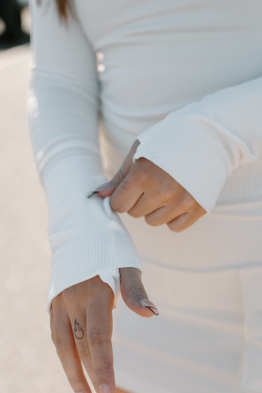 White Seamless Long Sleeve Top