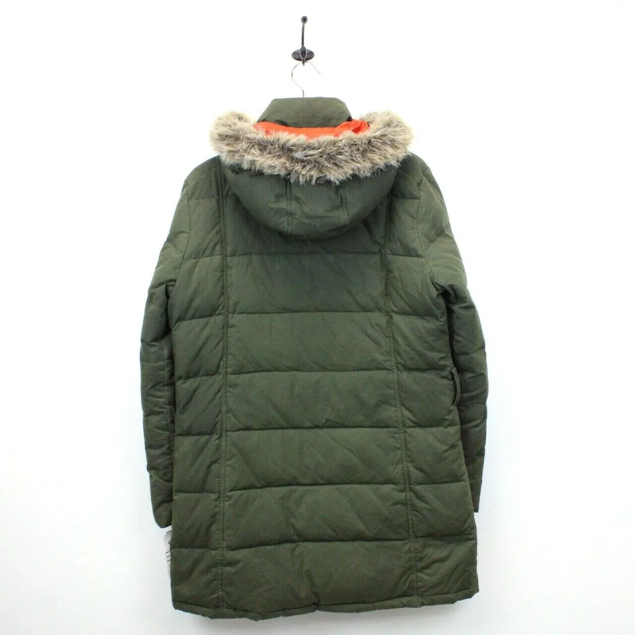 Womens BARBOUR Waxed Down Jacket Green | Medium